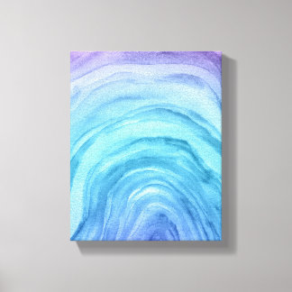 Toile Aquarelle Abstraite Agate II Blue Ombre