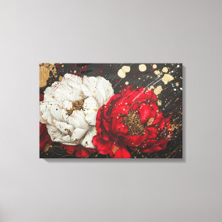 Toile Aquarelle Abstraite avec animaux, fleurs