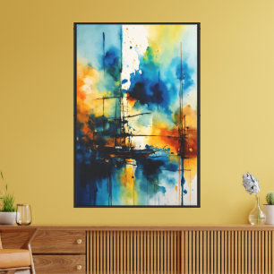 Toile Aquarelle Abstraite cinématique Art moderne