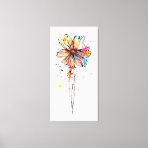 Toile Aquarelle abstraite colorée de la fleur