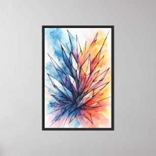 Toile Aquarelle Abstraite Crystal Shards