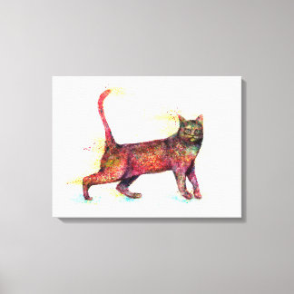 Toile Aquarelle Abstraite de chat