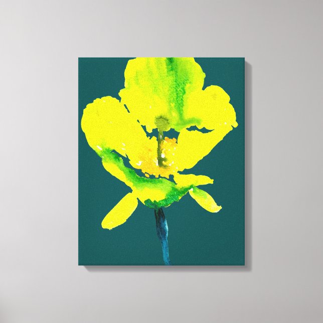 Toile Aquarelle abstraite de fleurs jaunes (Recto)