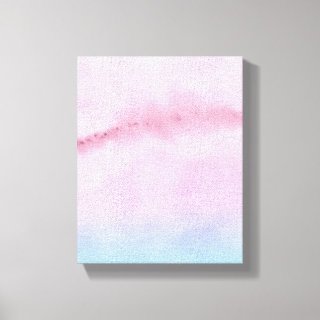 Toile Aquarelle Abstraite Horizon rose (Recto)