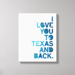 Toile Aquarelle Aimez-vous au Texas et retour