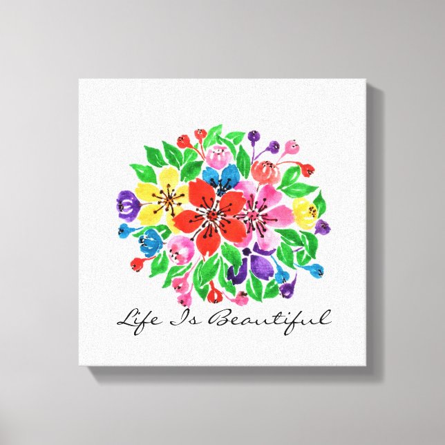 Toile Aquarelle Arc-en-ciel (Recto)