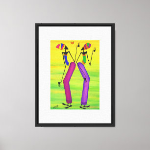 Toile Aquarelle Art africain Joie et bonheur