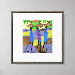 Toile Aquarelle, Art africain, Retour de la rivière