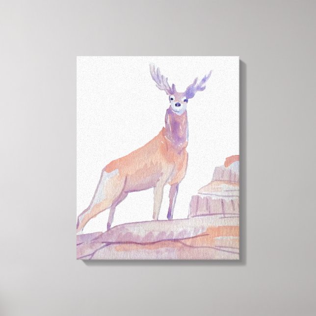 Toile Aquarelle artistique Red Deer (Recto)