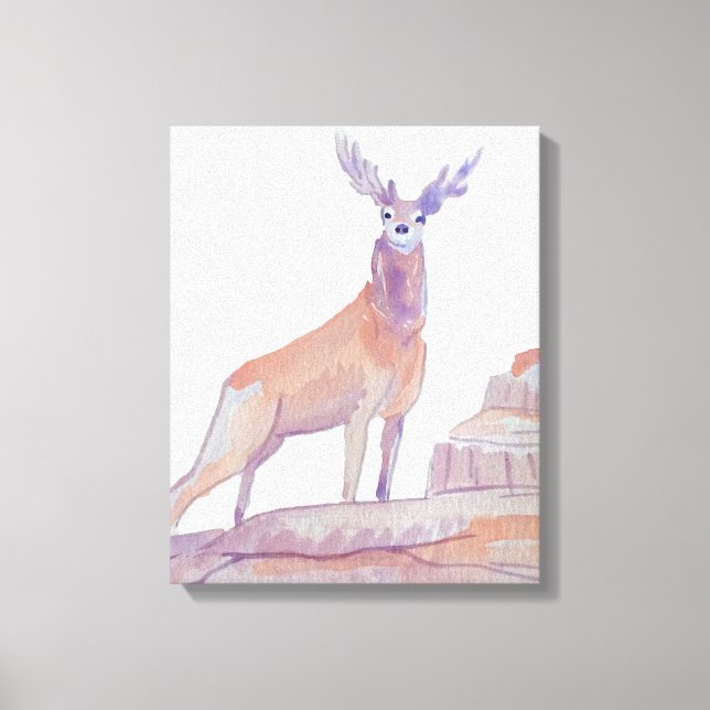Toile Aquarelle artistique Red Deer (Recto)
