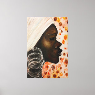 Toile Aquarelle - Beauté africaine - Peinture Art Modern