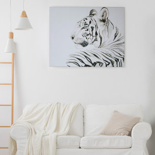 Toile Aquarelle blanche de tigre
