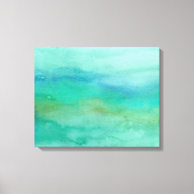 Toile Aquarelle bleu turquoise Abstraite (Recto)