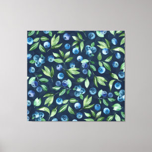 Toile Aquarelle Blueberry Dark Arrière - plan Motif
