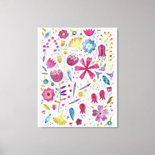 Toile Aquarelle Botanique Fleur sauvage Peinture de haie (Recto)