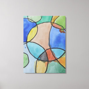 Toile Aquarelle Cercles de peinture Enfants Art Canvas