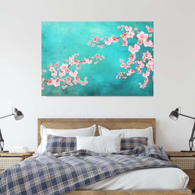 Toile Aquarelle Cerisiers en Fleurs (Insitu(Chambre))