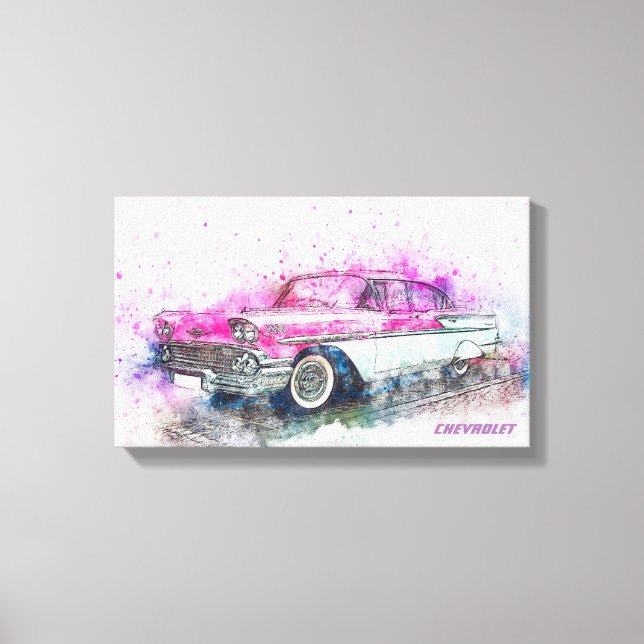 Toile Aquarelle Chevrolet Vintage (Recto)