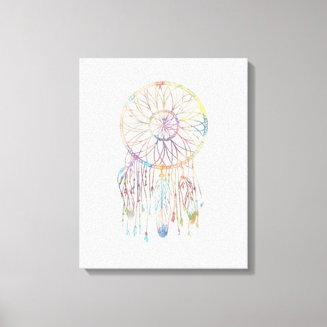 Toile Aquarelle colorée Whimsical Dreamcatcher (Recto)