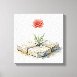 Toile Aquarelle Coquelicot Où que la vie vous plante