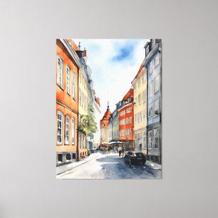 Toile Aquarelle de Copenhague