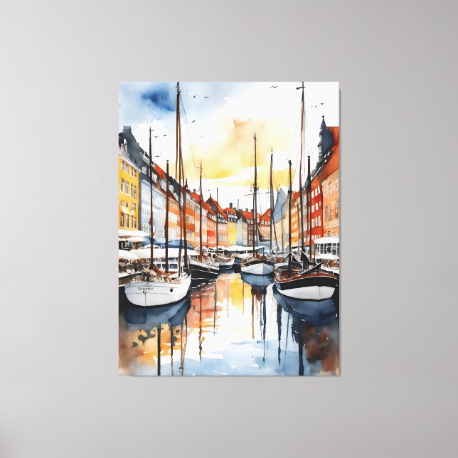Toile Aquarelle de Copenhague (Recto)