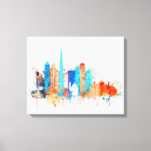 Toile Aquarelle de Dubaï (Recto)