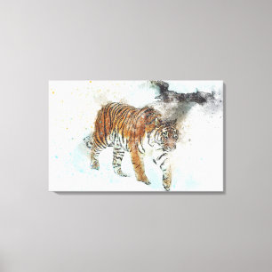 Toile Aquarelle de la Jungle de Tigre