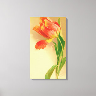 Toile Aquarelle de la tulipe Vintage à gauche