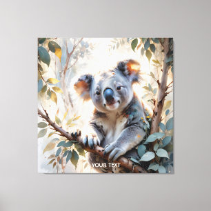 Toile Aquarelle de l'arbre de Koala mignonne Imaginaire