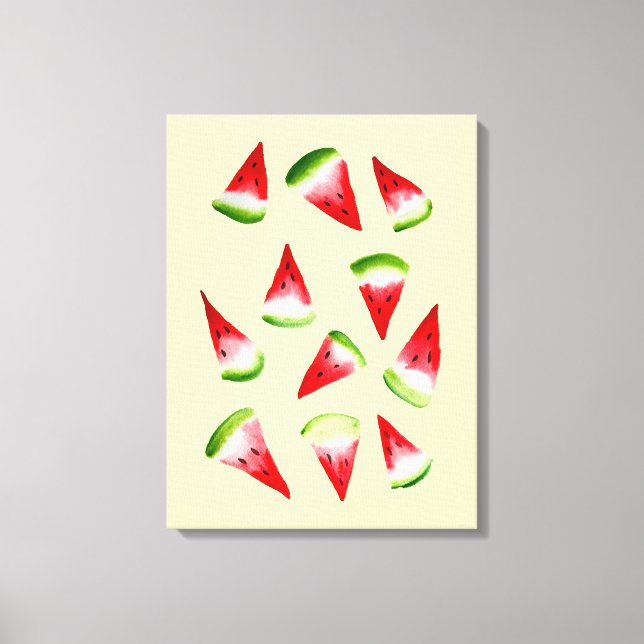 Toile Aquarelle de pastèque fruit mignon (Recto)