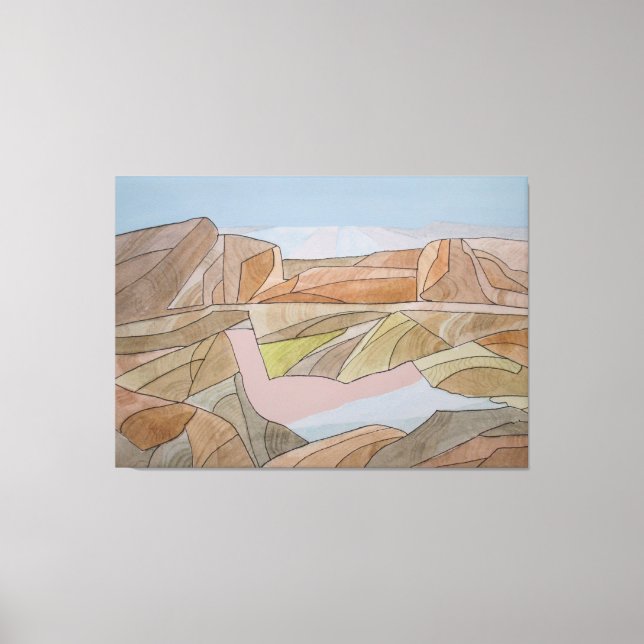 Toile Aquarelle de plage perdue Imprimer (Recto)