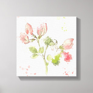 Toile Aquarelle de pois doux