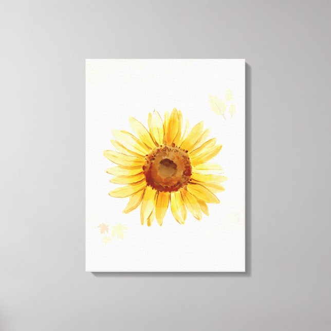Toile Aquarelle de tournesol solaire (Recto)