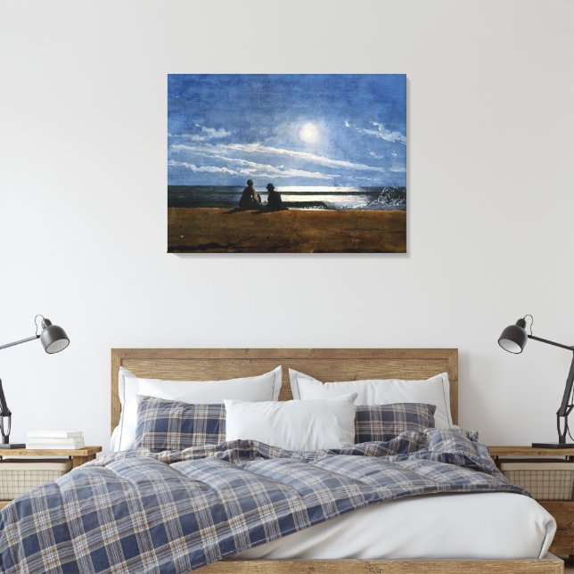 Toile Aquarelle de Winslow Homer, Clair de lune, (Insitu(Chambre))
