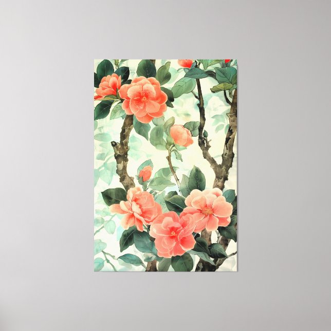 Toile Aquarelle du jardin de la Camelia (Recto)