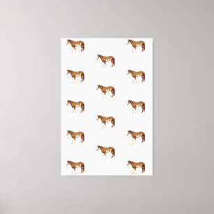 Toile Aquarelle équestre Paint Horse américain