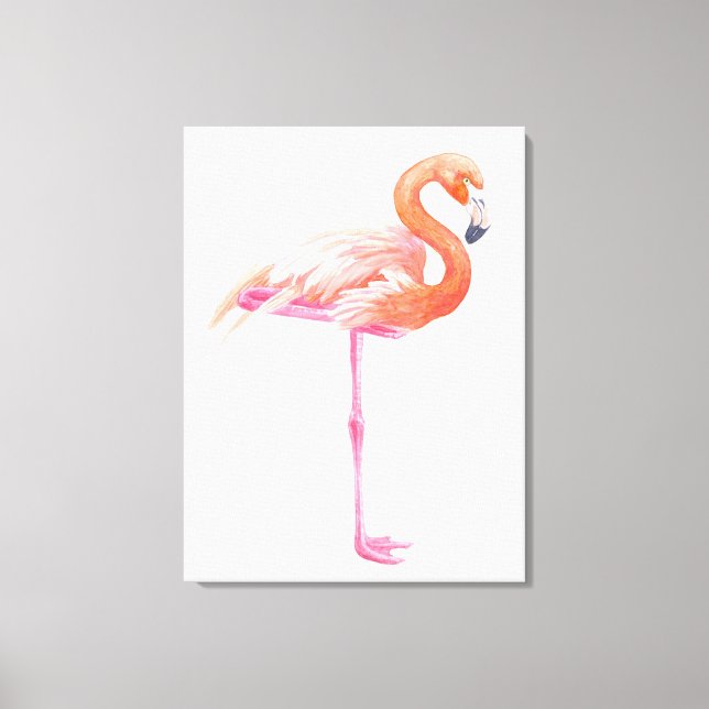Toile aquarelle Flamant rose (Recto)