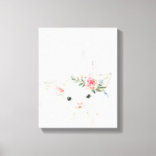 Toile Aquarelle Floral Baby Lamb