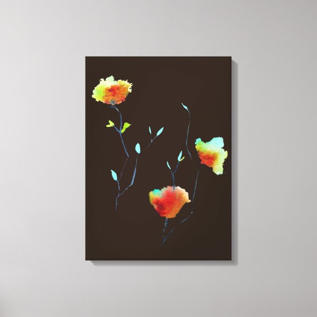 Toile Aquarelle florale moderne d'art Abstrait (Recto)