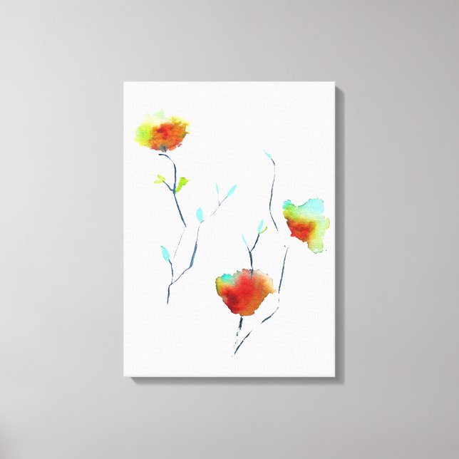 Toile Aquarelle florale moderne d'art Abstrait (Recto)