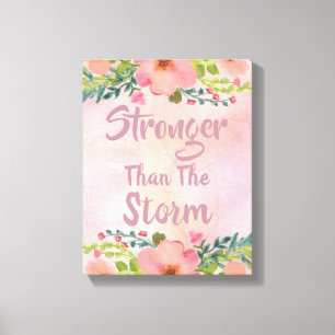 Toile Aquarelle florale personnalisée citation motivant
