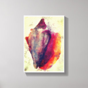 Toile Aquarelle Gastropod Burgundy Gold Snail Shell