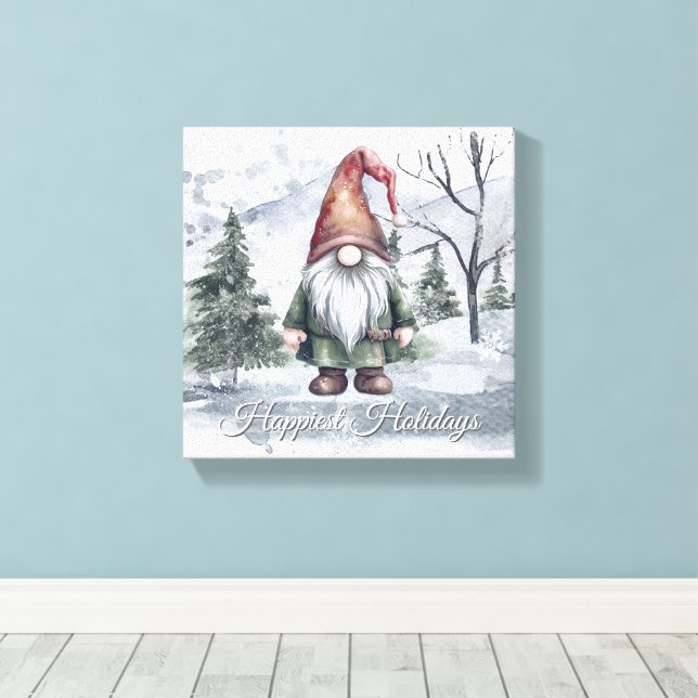 Toile Aquarelle Gnome (Insitu (Plancher de Bois))
