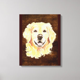 Toile Aquarelle Golden Retriever Chien Art Animal