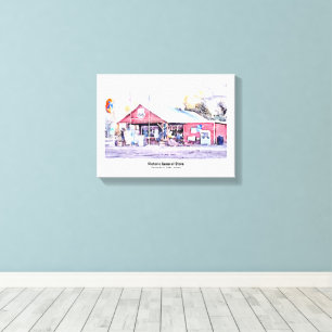 Toile Aquarelle historique d'épicerie générale de