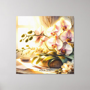 Toile Aquarelle Imaginaire mignonne rose orchidées