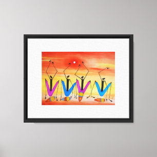 Toile Aquarelle Kenya Art africain, Festival d'été