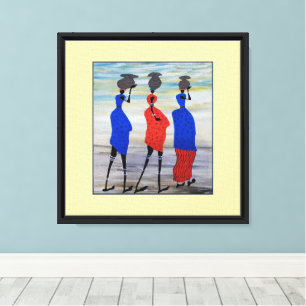 Toile Aquarelle Kenya Art Africain, Fortunes Carrières