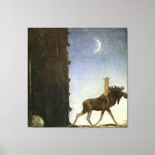 Toile Aquarelle « Leap the Elk » de John Bauer